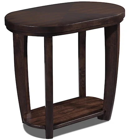 Oval Chairside Table With 1 Shelf